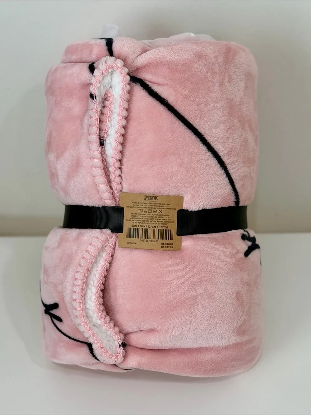 PINK Victoria's Secret Pink Plush Sherpa Blanket - Pink